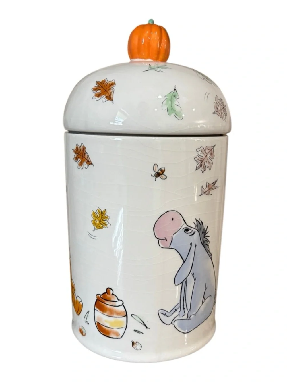 Disney Winnie the Pooh Fall Cookie Jar Pumpkin Lid Piglet Tigger Decor